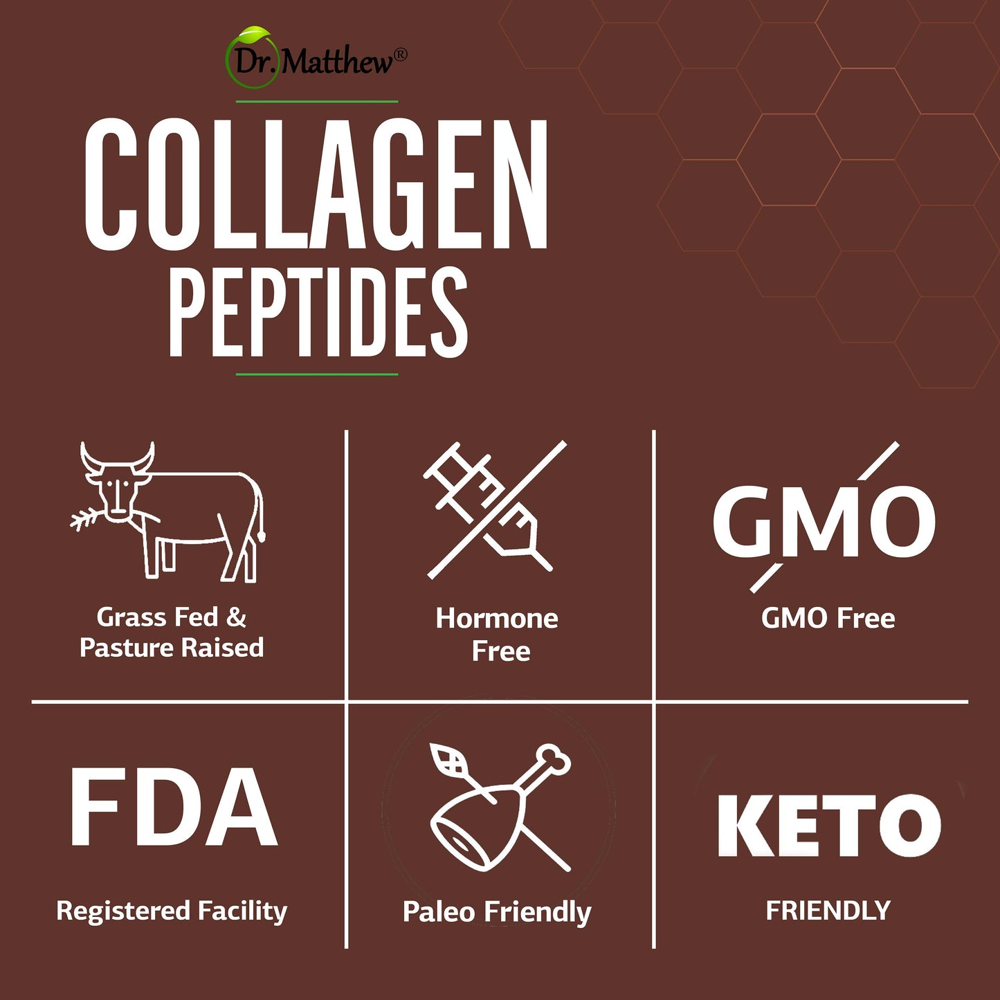 Chocolate Collagen Powder with Hyaluronic Acid, Biotin and Vitamin C
