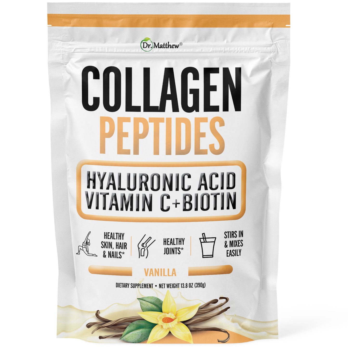 Vanilla Collagen Powder with Hyaluronic Acid, Biotin and Vitamin C