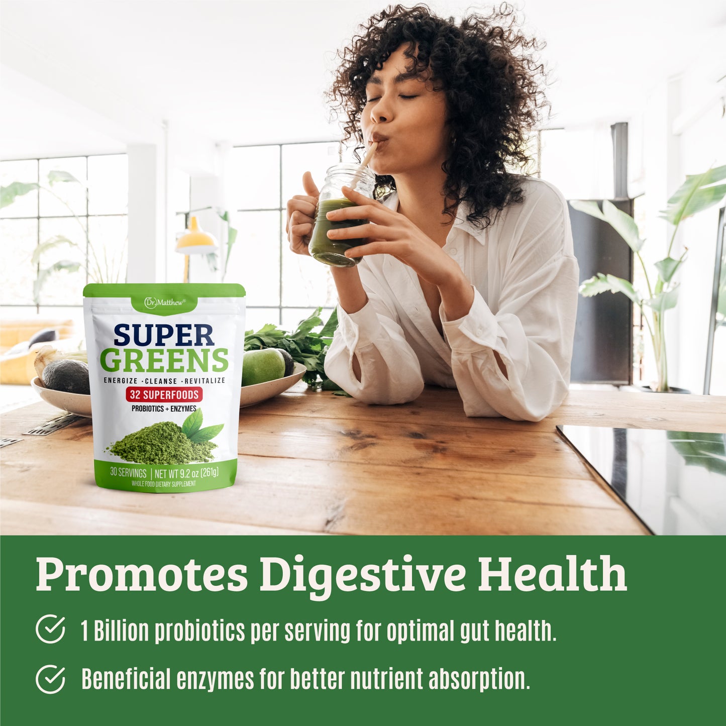 Super Greens Powder with 32 Superfoods