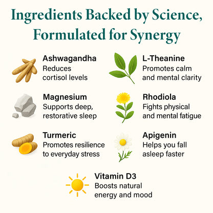 Cortisol Supplement with Ashwagandha KSM-66, Magnesium Glycinate & Threonate.