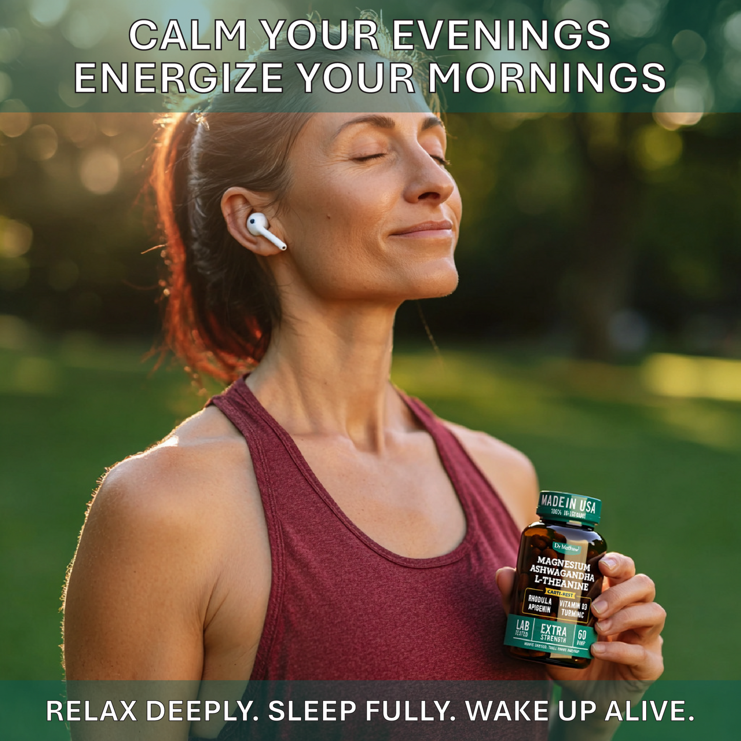 Cortisol Supplement with Ashwagandha KSM-66, Magnesium Glycinate & Threonate.