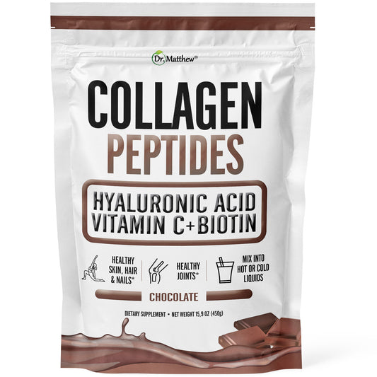 Chocolate Collagen Powder with Hyaluronic Acid, Biotin and Vitamin C