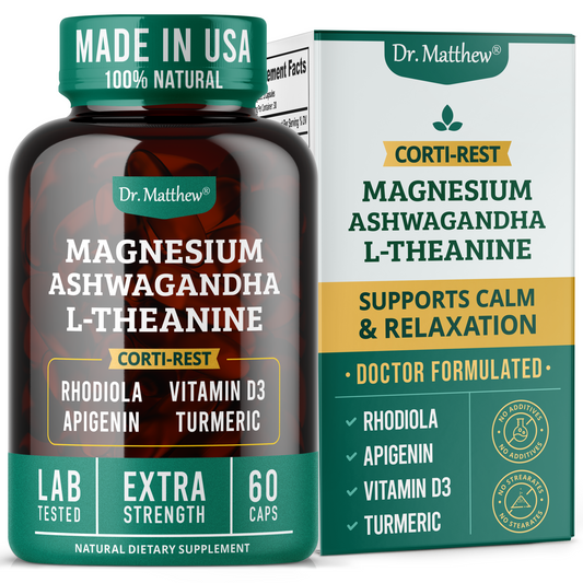 Cortisol Supplement with Ashwagandha KSM-66, Magnesium Glycinate & Threonate.