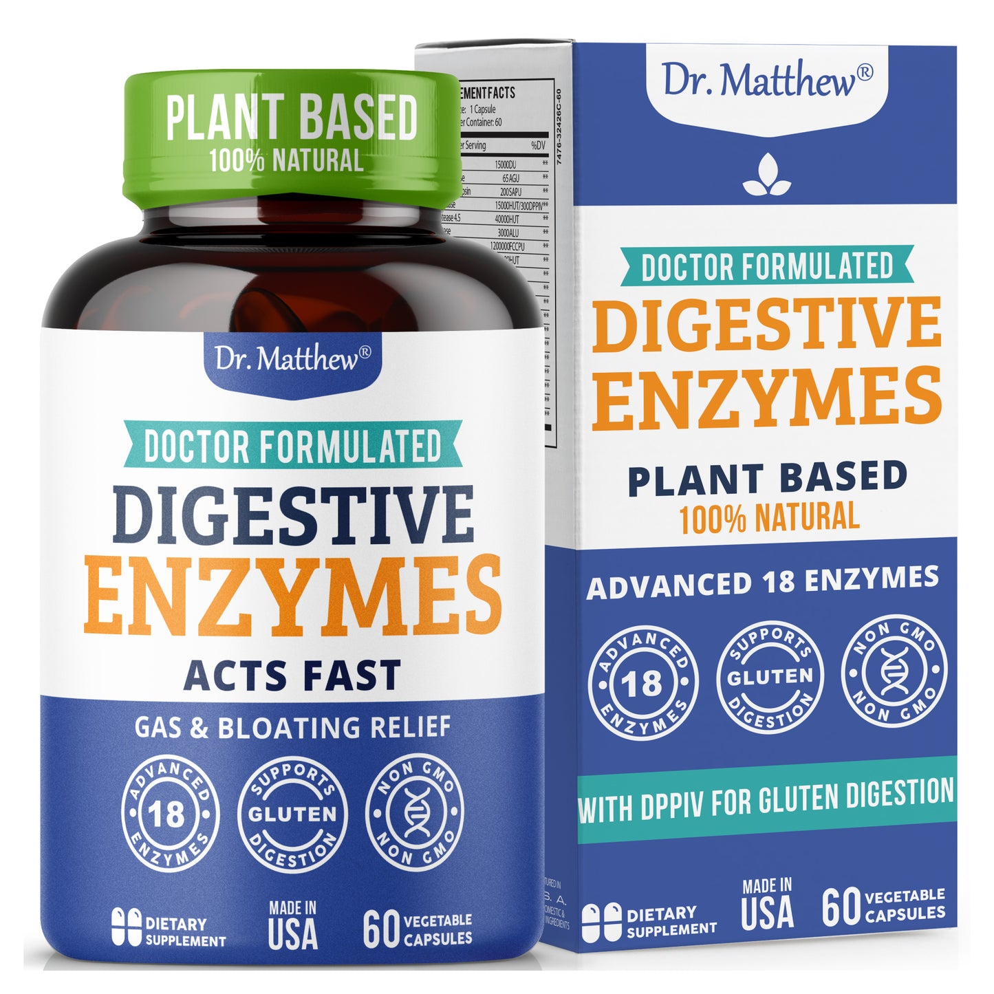 Digestive Enzymes for Women & Men with Lactase Lipase Amylase Bromelain