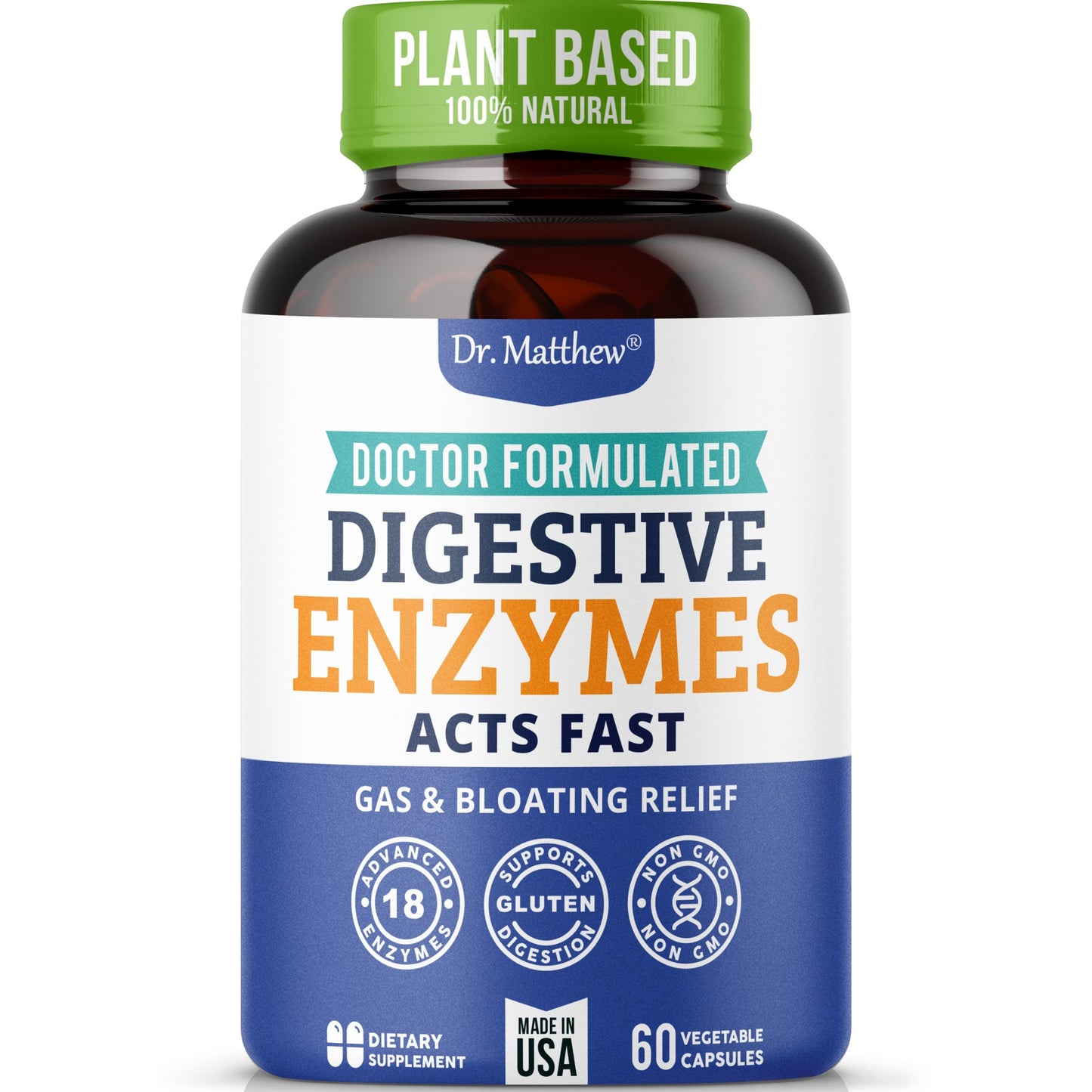 Digestive Enzymes for Women & Men with Lactase Lipase Amylase Bromelain